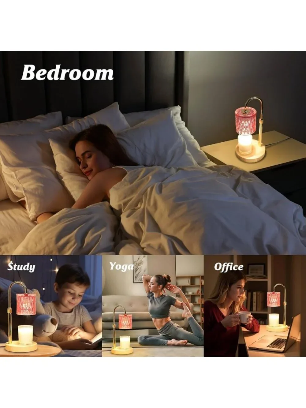 Stylish Pink Candle Warmer Lamp with Timer - Perfect Birthday Gift & Home Decor
